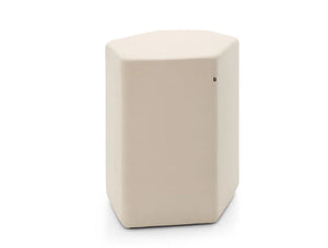 Bazalto Modular Pouffe With High Height And Elegant White Finish For Backrest