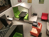 Bea 4 Seater Meeting Pod With Lush Green Cushion And Overhead Led Lights