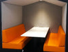 Bea 6 Seater Meeting Pod With Orange Cushion And Led Light Interior
