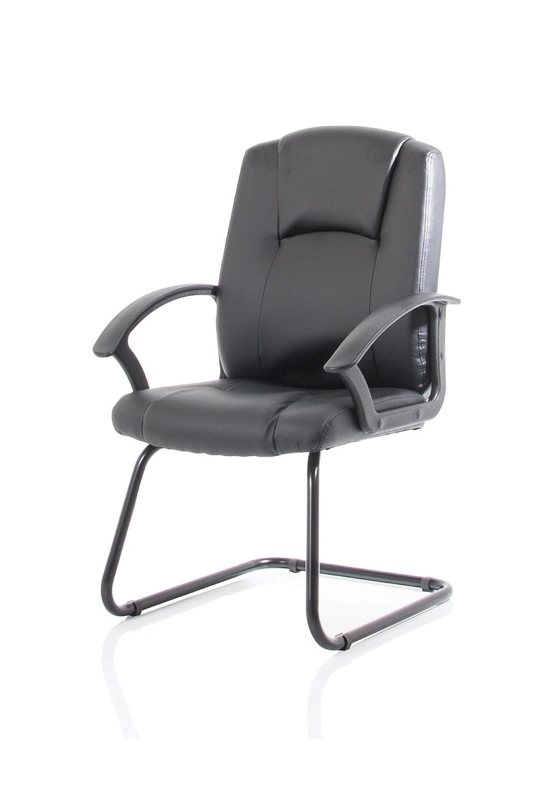 Bella Black Leather Cantilever With Black Frame BR000300 4
