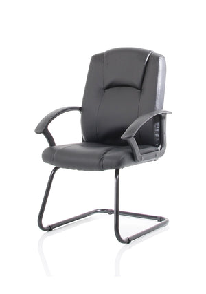 Bella Black Leather Cantilever With Black Frame BR000300 4