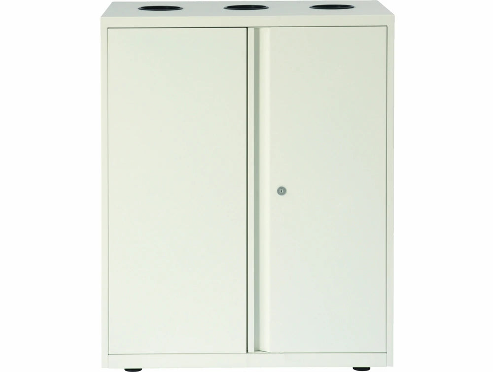 Bisley Lateralfile Top Access Recycling Unit In White Frontview With Locker