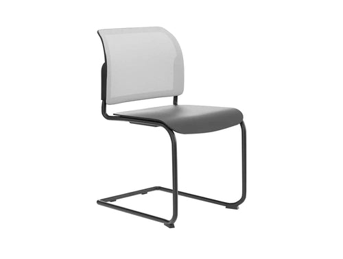 Bit Plastic Seat And Mesh Backrest Chair  Cantilever Frame   Model 555V