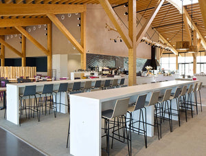 Block Colour Posuer Canteen Table In A Canteen