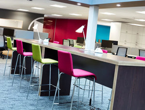 Block Colour Posuer Canteen Table In An Office