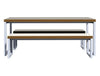 Block Steel White Canteen Table And Benches