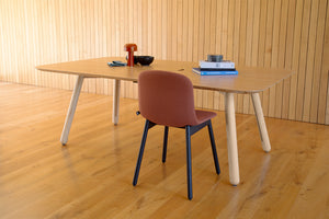 Blume 4 Legged Chair with Rectangular Table in Meeting Room Setting 7