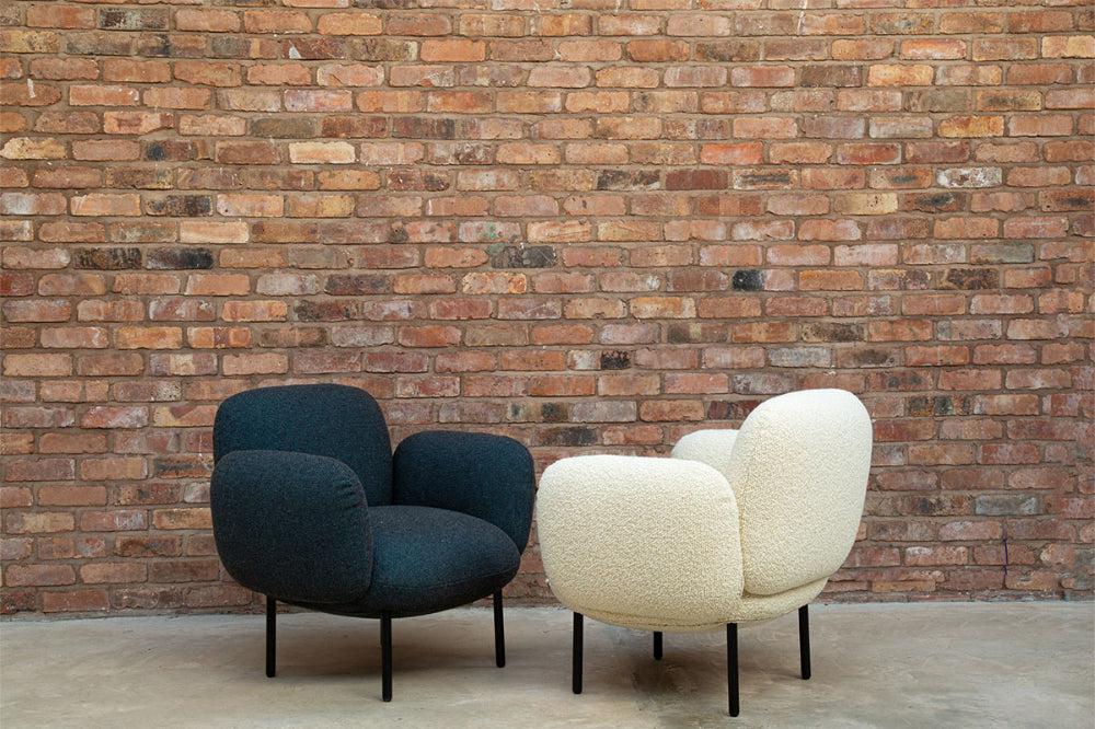 Boho Upholstered Fabric Lounge Armchair In White Finish Outdoor Setting