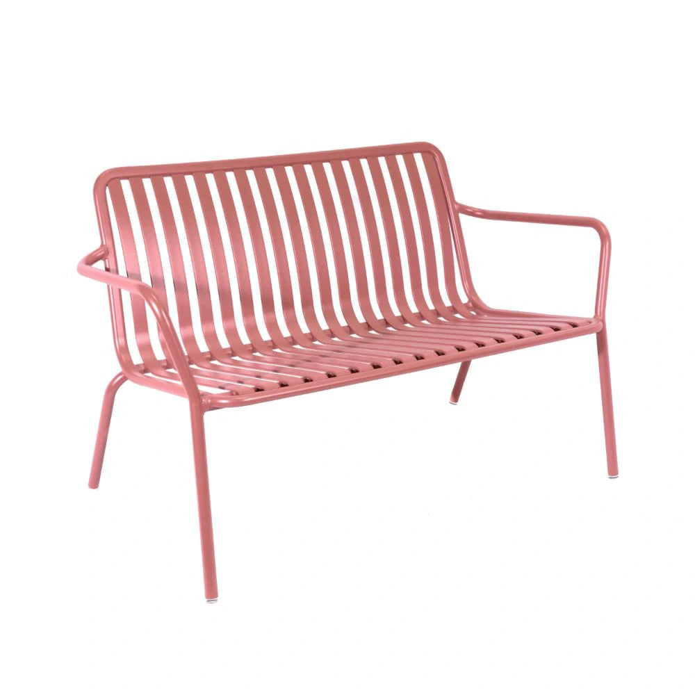 Breeze Aluminium 2-Seater Armchair Bench - Low - Brick Dust
