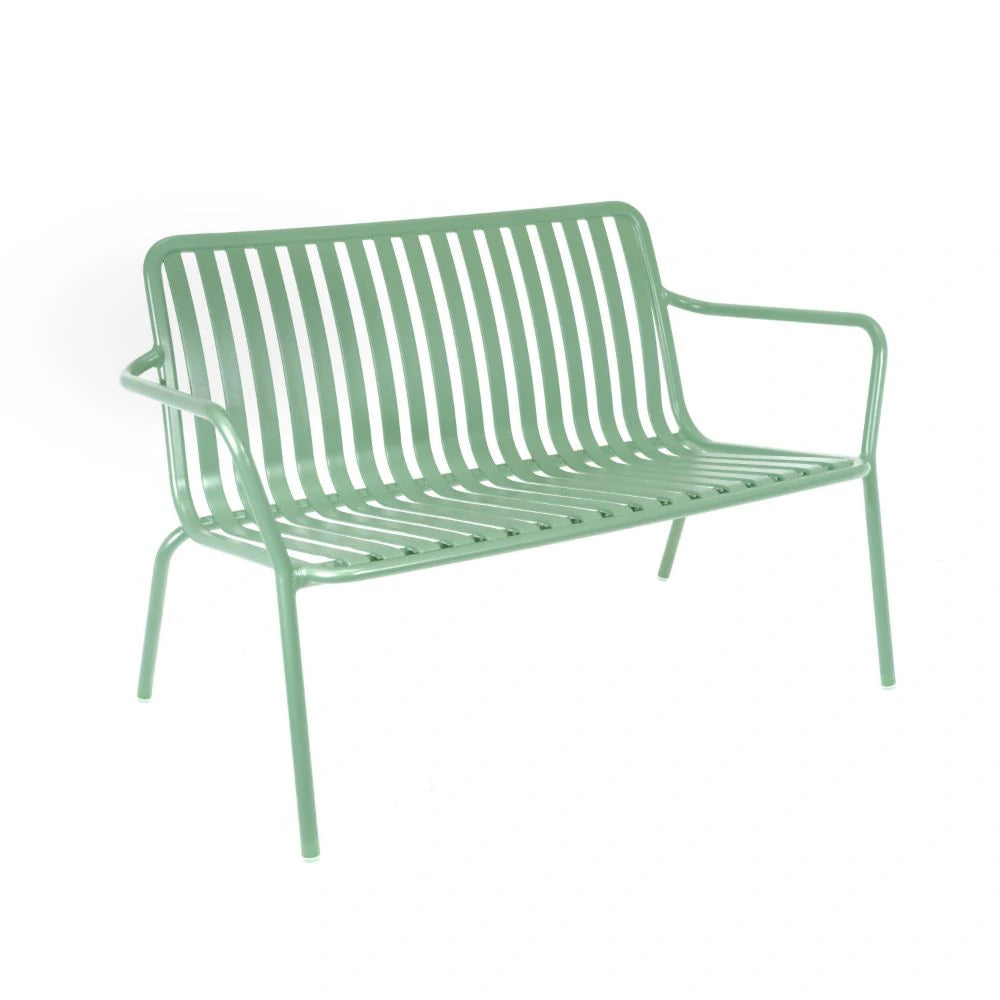 Breeze Aluminium 2-Seater Armchair Bench - Low - Fair Green