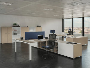 Buronomic Astro Desk for Open Space 4 on B box storage with Tonus seats