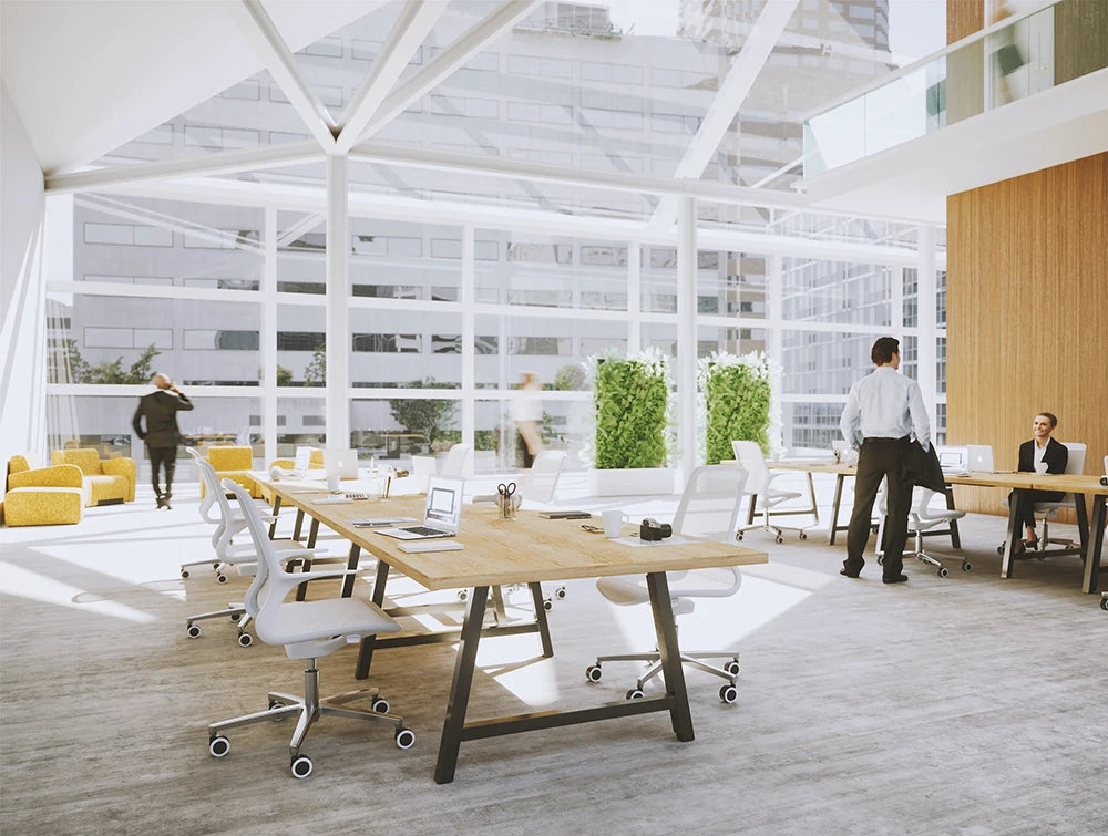 Buronomic Cohesion Co Working Table 7 With Metal Leg In Coworking Spirit