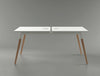 Buronomic Dialogue Natural Shared Desk 2 White Table With Wood Finish Legs And In Grey Room