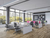 Buronomic Retro Sober And Rugged Desk 4 In Light Grey Leg And Cedar Top Finishes