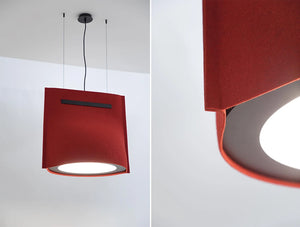 Buzzibell Acoustic Pendant Ceiling Light Red And Black Felt