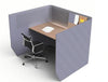 Buzzibooth Targa Acoustic Open Wokstation Pod Grey With Lights And Black Chair