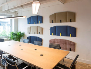 BuzziDesk Flexible Acoustic Workstation Screen Wall Mounted with FixWall in Meeting Room