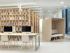 Buzzihub Acoustic Private Seating Pod Beige Library Bookcase