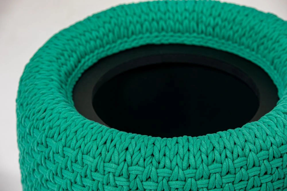 BuzziKnit Office Planter in Green Finish Close Up