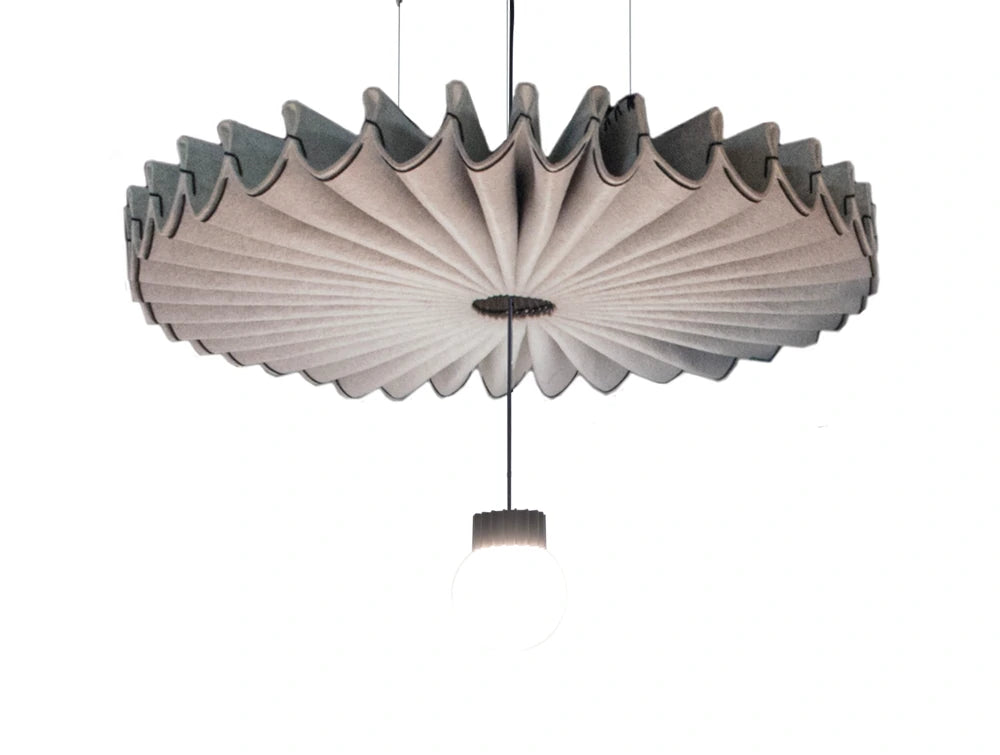 Buzzispace Pleat Ripple Beige Acoustic Pendant Ceiling Light