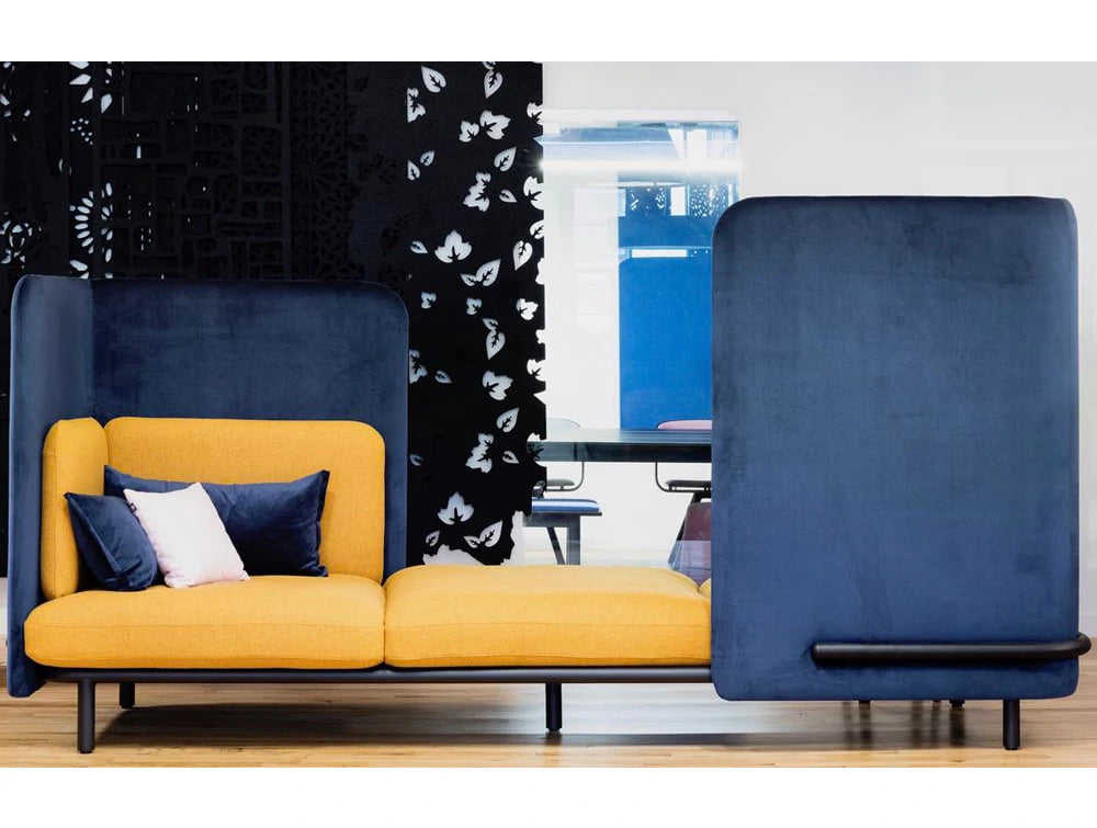 Buzzispark Acoustic 3 Seat Relaxation Pod Blue And Yellow Soft