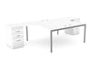 C Sense 2 Person Crescent Desk with High Pedestal