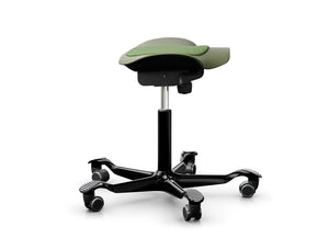 Capisco 8001 Stool in Plastic and Black Metal Legs in Moss 2