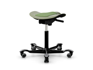 Capisco 8001 Stool in Plastic and Black Metal Legs in Moss 3