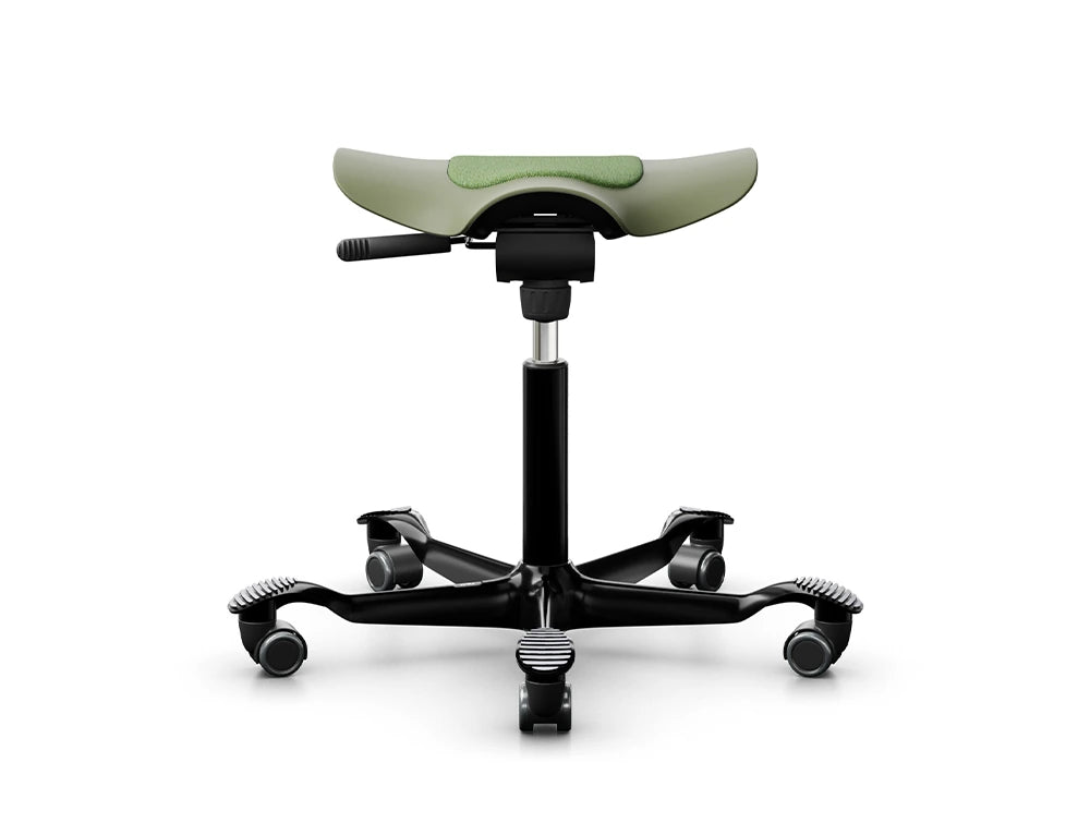 Capisco 8001 Stool in Plastic and Black Metal Legs in Moss