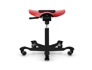 Capisco 8001 Stool in Red Plastic and Black Metal Legs HAG