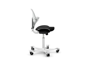 Capisco 8020 With Castors In White Plastic Seat And Backrest 2