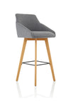 Carmen Grey Fabric Wooden Leg Chair Image 8