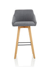 Carmen Grey Fabric Wooden Leg High Stool Chair BR000225 3