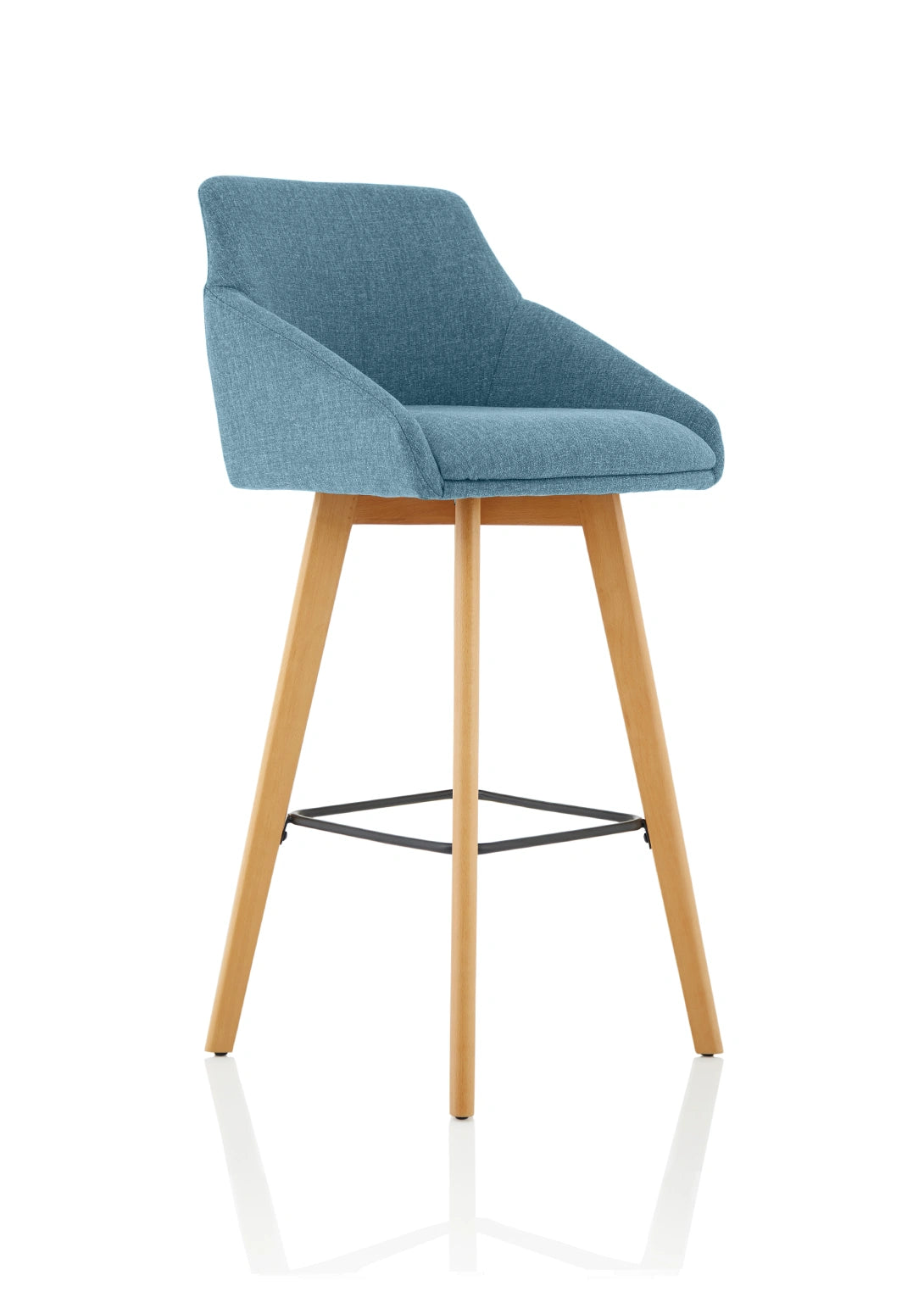 Carmen Grey Fabric Wooden Leg Chair Image 10