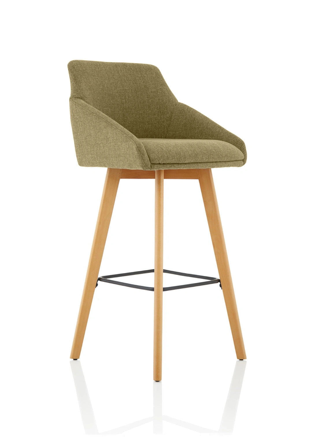 Carmen Grey Fabric Wooden Leg High Stool Chair KCUP1951 1