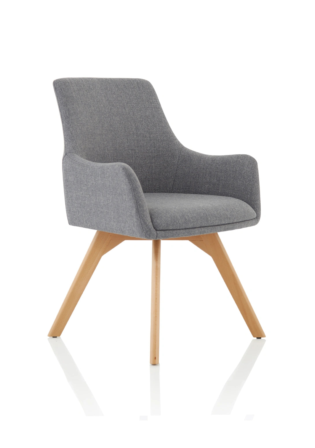 Carmen Grey Fabric Wooden Leg Visitor Chair BR000224 2