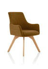 Carmen Grey Fabric Wooden Leg Visitor Chair KCUP1944 2