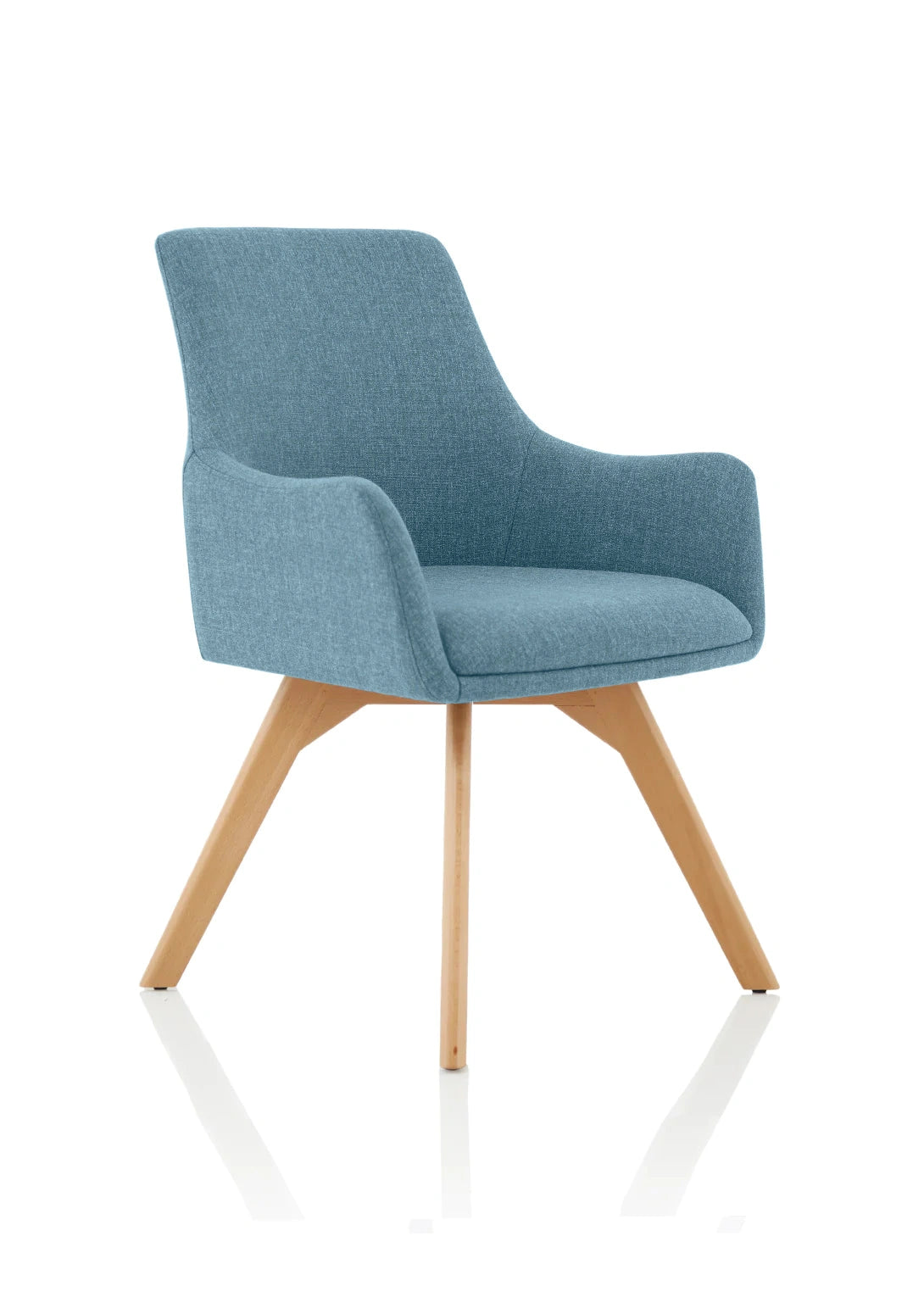 Carmen Grey Fabric Wooden Leg Visitor Chair KCUP1945 2