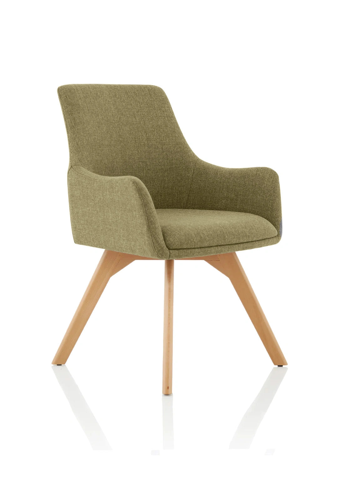 Carmen Grey Fabric Wooden Leg Visitor Chair KCUP1947 1