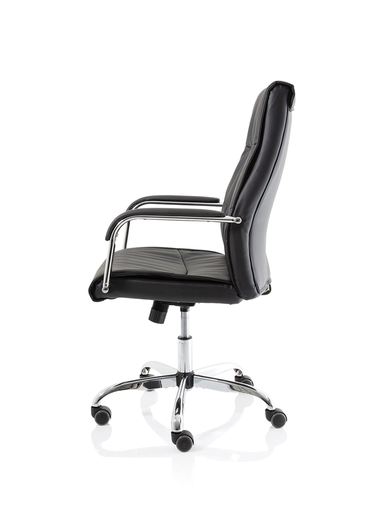 Carter Black Luxury Faux Leather Chair With Arms EX000148 5