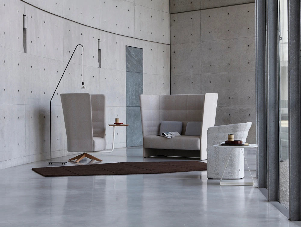 Cell128 2 Seater Sofa Full Height Frame 3 With Single Seater Chair In Lounge Area