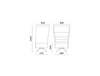 Cell128 Single Seater Chair With Fixed Steel Base And 4 Legs In Wood Dimensions