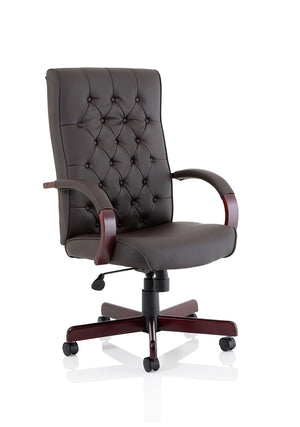 Chesterfield High Back Leather Executive Office Chair With Arms EX000003 2