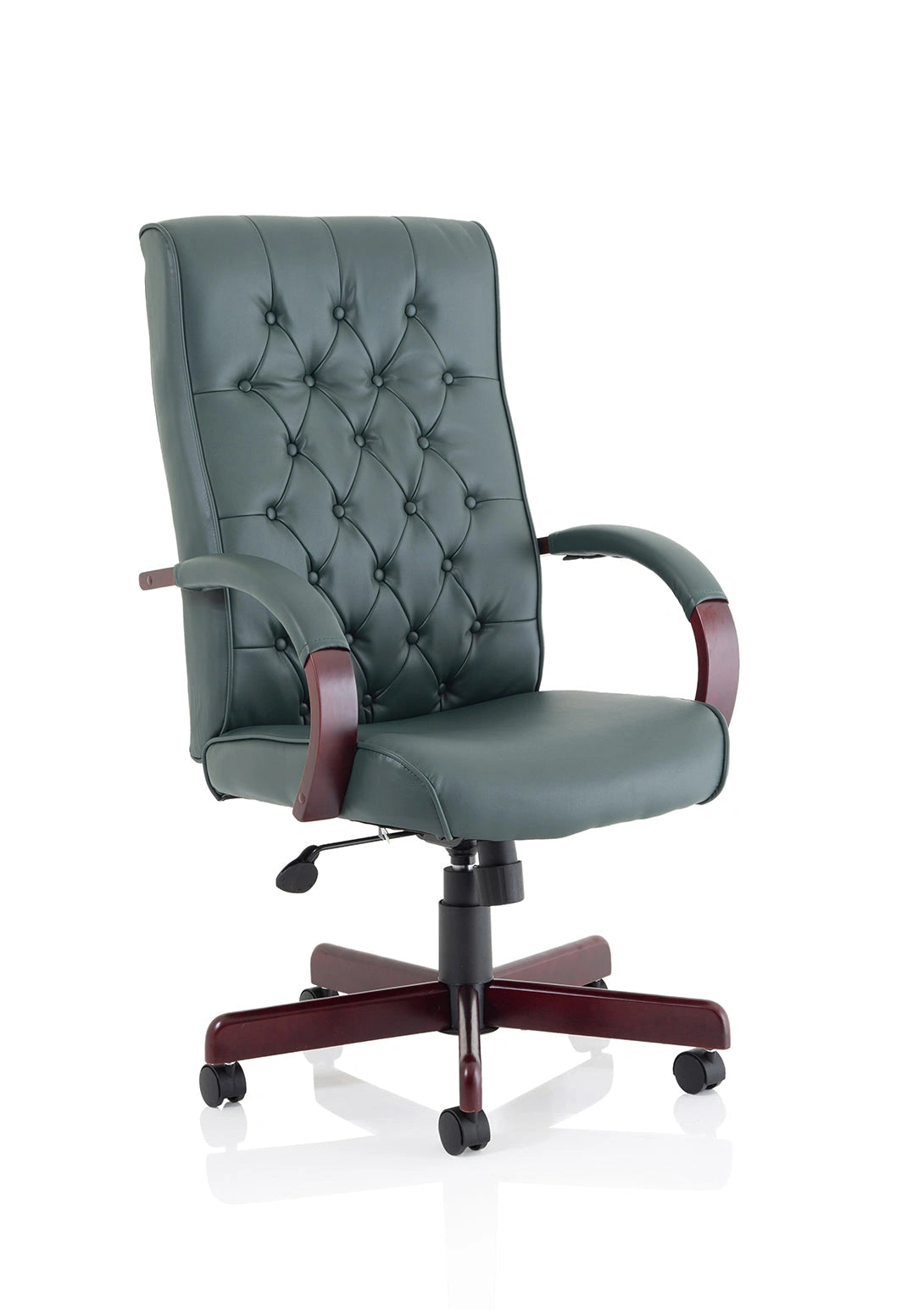 Chesterfield High Back Leather Executive Office Chair With Arms EX000003 1