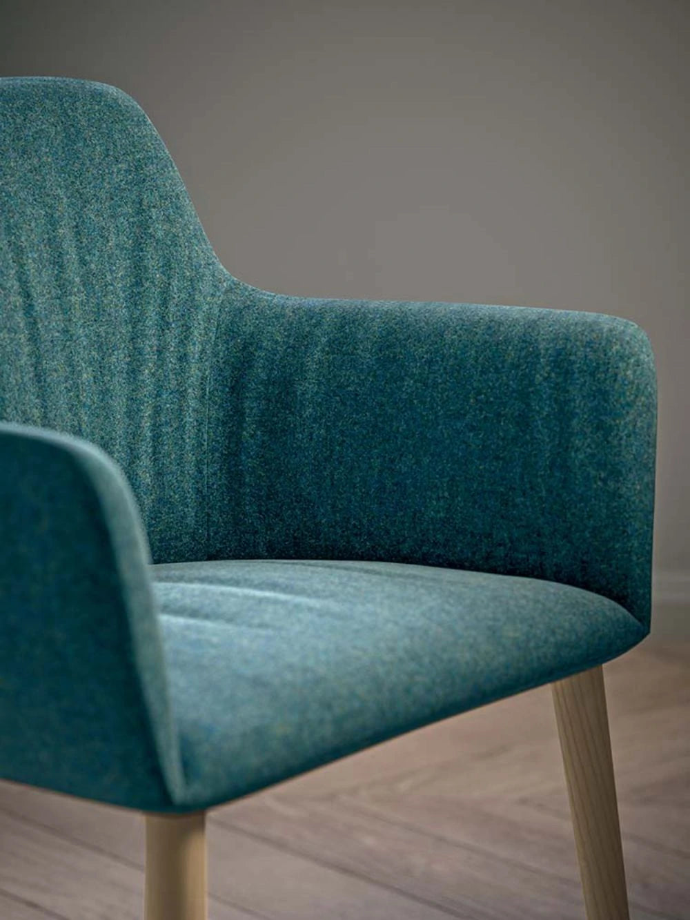 City Deco Armchair With 4 Deco Legs In Blue Close Up Detail