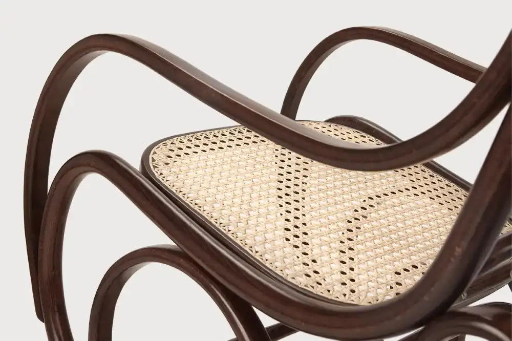 Classic Wooden Rocking Chair Armrests Detail