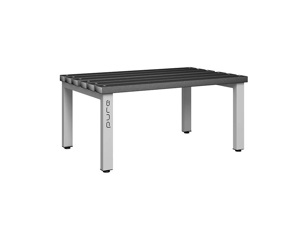 Cloakroom Standard Double-Sided Bench - Pearl Silver & Black