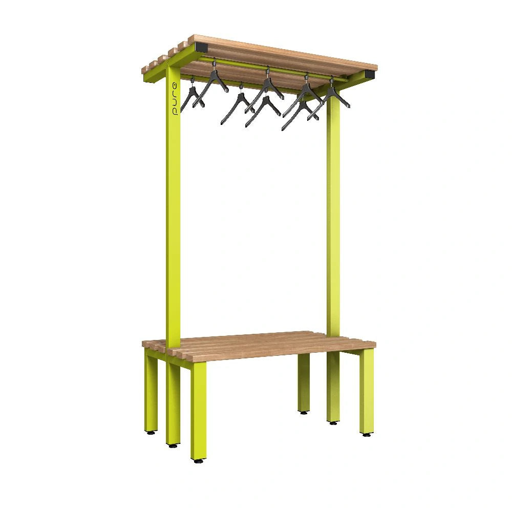 Cloakroom Overhead Hanging Double-Sided Bench - Lime Light Beech