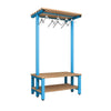 Cloakroom Overhead Hanging Double-Sided Bench - Cornflower Blue Beech