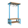 Cloakroom Overhead Hanging Double-Sided Bench - Cornflower Blue Beech